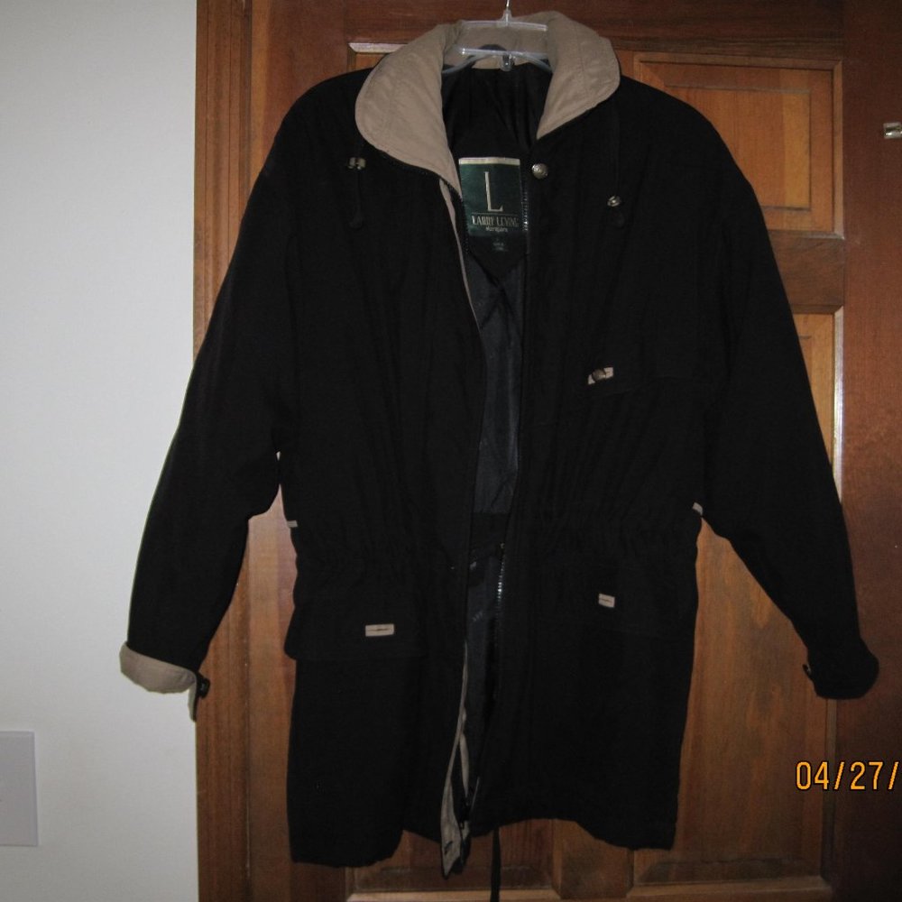 Larry Levine Winter Coat Black-S